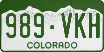 CO license plate 989VKH