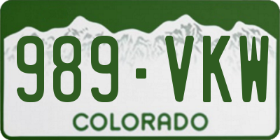 CO license plate 989VKW