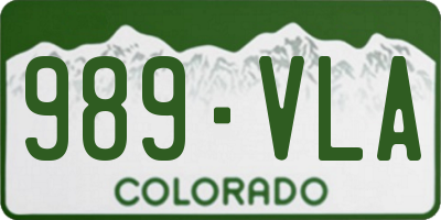 CO license plate 989VLA