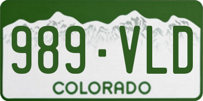 CO license plate 989VLD