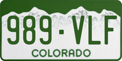 CO license plate 989VLF