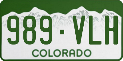 CO license plate 989VLH