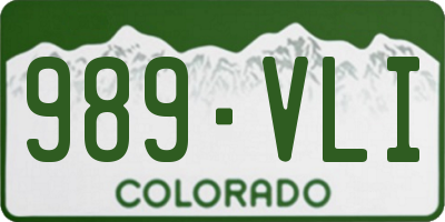 CO license plate 989VLI