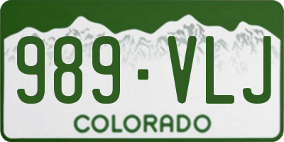 CO license plate 989VLJ