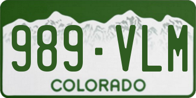 CO license plate 989VLM