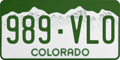 CO license plate 989VLO