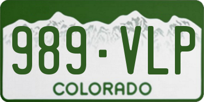 CO license plate 989VLP
