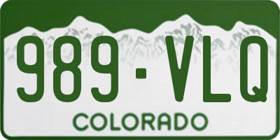 CO license plate 989VLQ