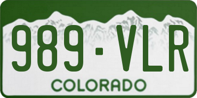 CO license plate 989VLR