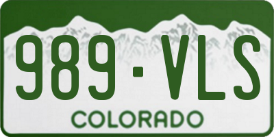 CO license plate 989VLS