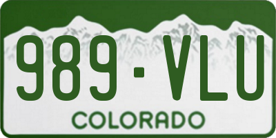 CO license plate 989VLU