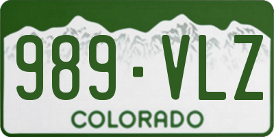 CO license plate 989VLZ