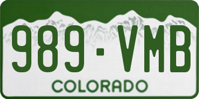 CO license plate 989VMB