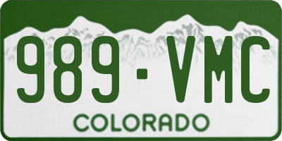 CO license plate 989VMC