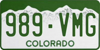 CO license plate 989VMG