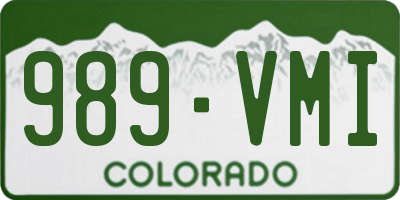 CO license plate 989VMI