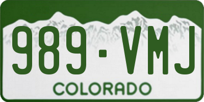CO license plate 989VMJ