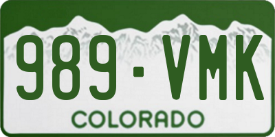 CO license plate 989VMK