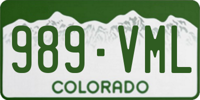 CO license plate 989VML