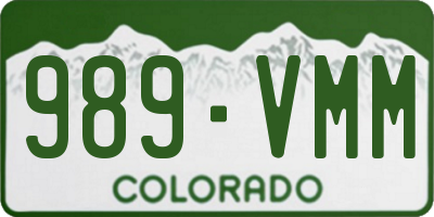 CO license plate 989VMM