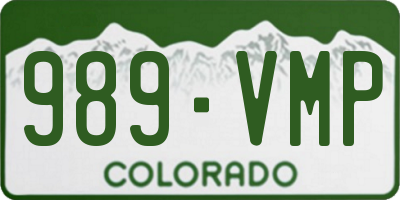 CO license plate 989VMP