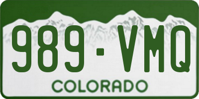 CO license plate 989VMQ