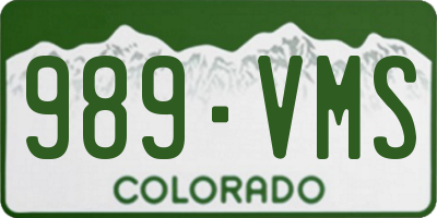 CO license plate 989VMS