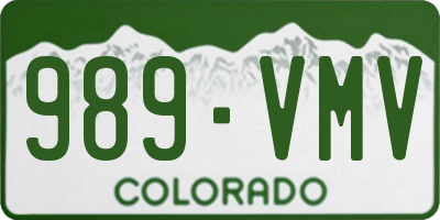 CO license plate 989VMV