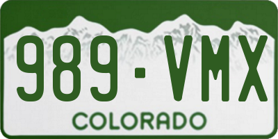 CO license plate 989VMX