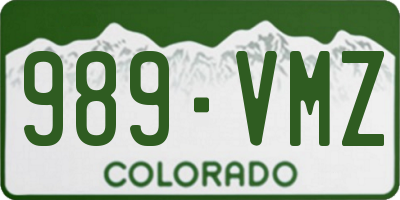 CO license plate 989VMZ