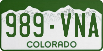 CO license plate 989VNA