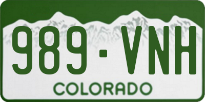 CO license plate 989VNH