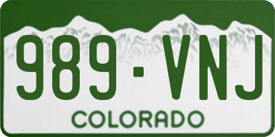 CO license plate 989VNJ