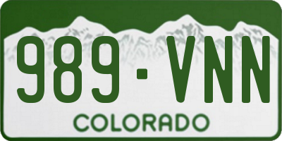 CO license plate 989VNN