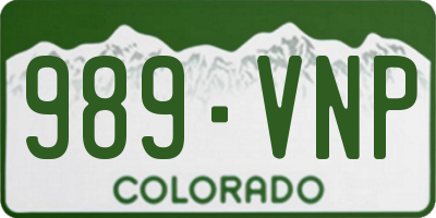 CO license plate 989VNP