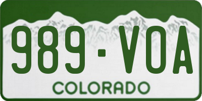 CO license plate 989VOA