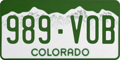 CO license plate 989VOB