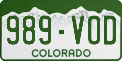 CO license plate 989VOD