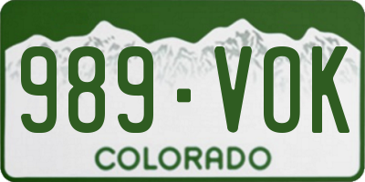 CO license plate 989VOK