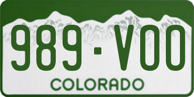 CO license plate 989VOO