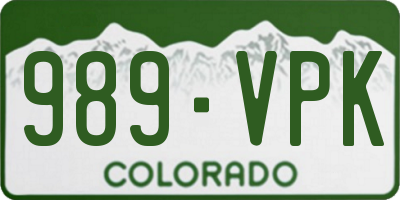 CO license plate 989VPK