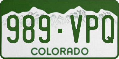 CO license plate 989VPQ