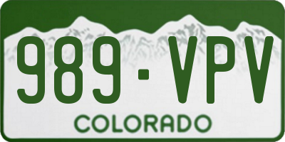 CO license plate 989VPV