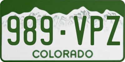 CO license plate 989VPZ