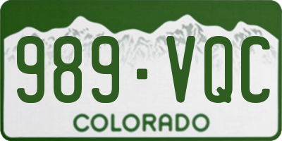 CO license plate 989VQC