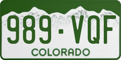 CO license plate 989VQF