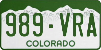 CO license plate 989VRA