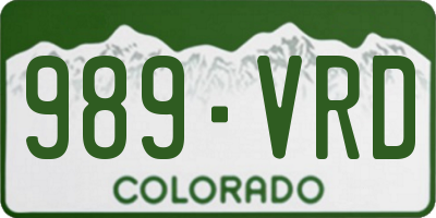 CO license plate 989VRD