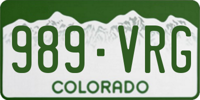 CO license plate 989VRG
