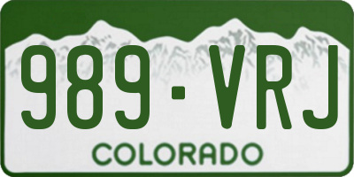 CO license plate 989VRJ